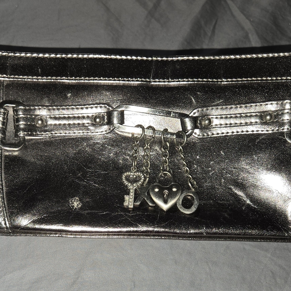 XOXO Silver Clutch Sleek Modern Design